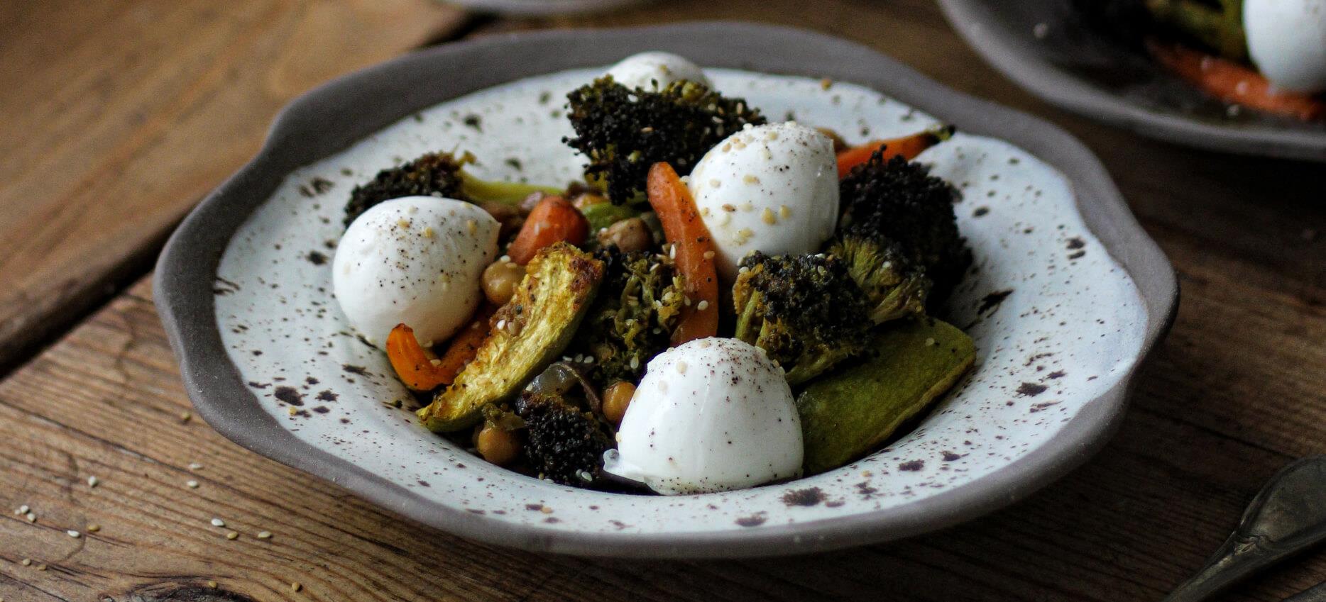 Baked Winter Vegetables & Buffa Mini Mozzarella